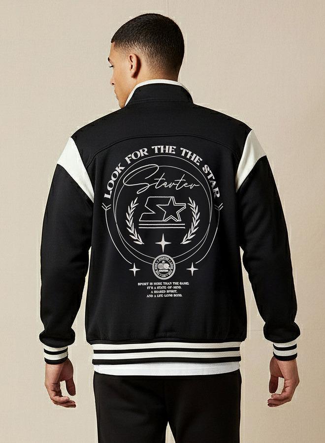 Starter Men Regular Fit Colourblock Varsity Jacket - Image 3