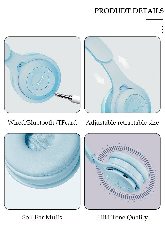 DUNISO Bluetooth Headphones Over Ear, Bluetooth 5.0 Foldable Adjustable Wireless Earphone with Comfort Fit Ear Cups Multifunction button, 3 Modes 6H Playtime for Home Office Travel - Image 4