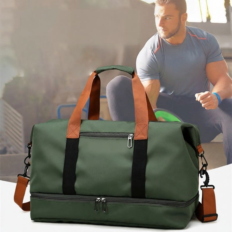 Sports Bag 600D High-Density Oxford Fabric Wear-Resistant Water-Resistant - Large Capacity Wet Dry Separation Multi-Pocket Fitness Bag for Outdoor Travel Gym Sports - Image 5