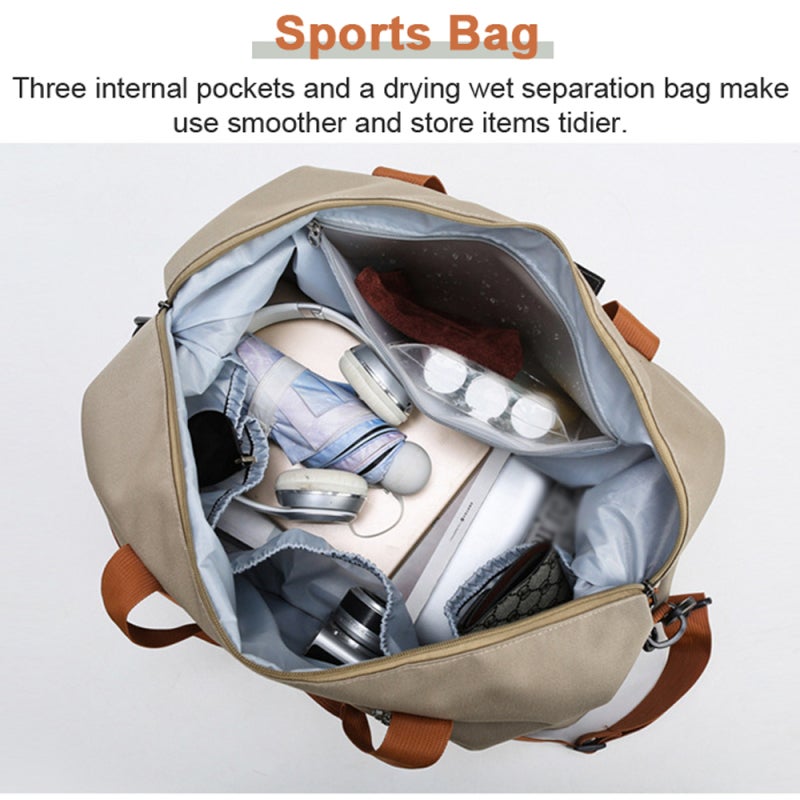 Sports Bag 600D High-Density Oxford Fabric Wear-Resistant Water-Resistant - Large Capacity Wet Dry Separation Multi-Pocket Fitness Bag for Outdoor Travel Gym Sports - Image 2