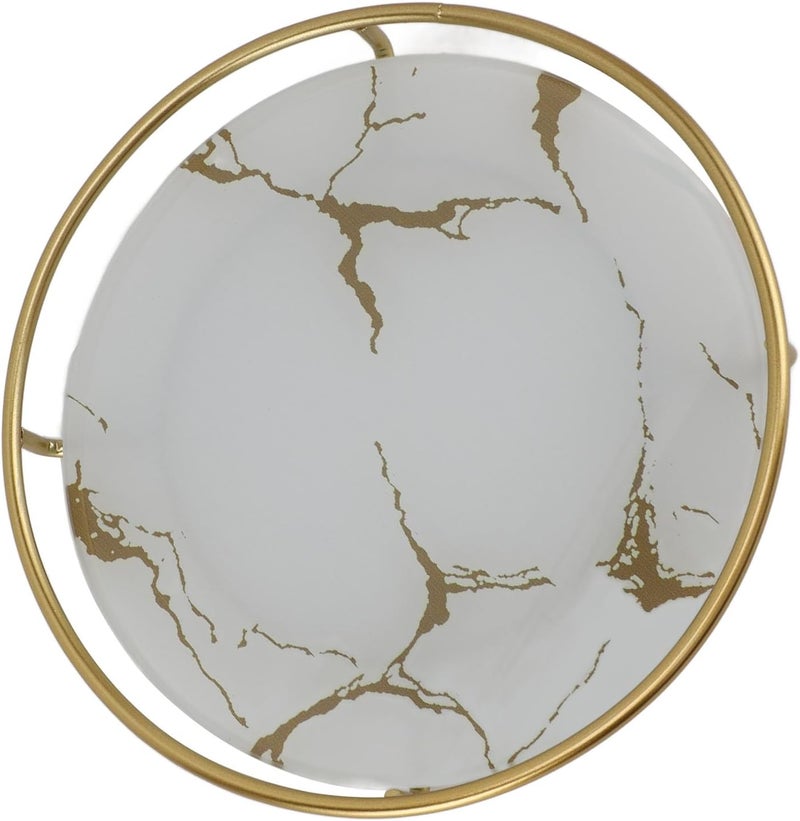 Bathroom Tray Organizer, Bathroom Tray Convenient Skid Resitant Easy to Round Shape for Desktop for Bedroom (White Round) - Image 2