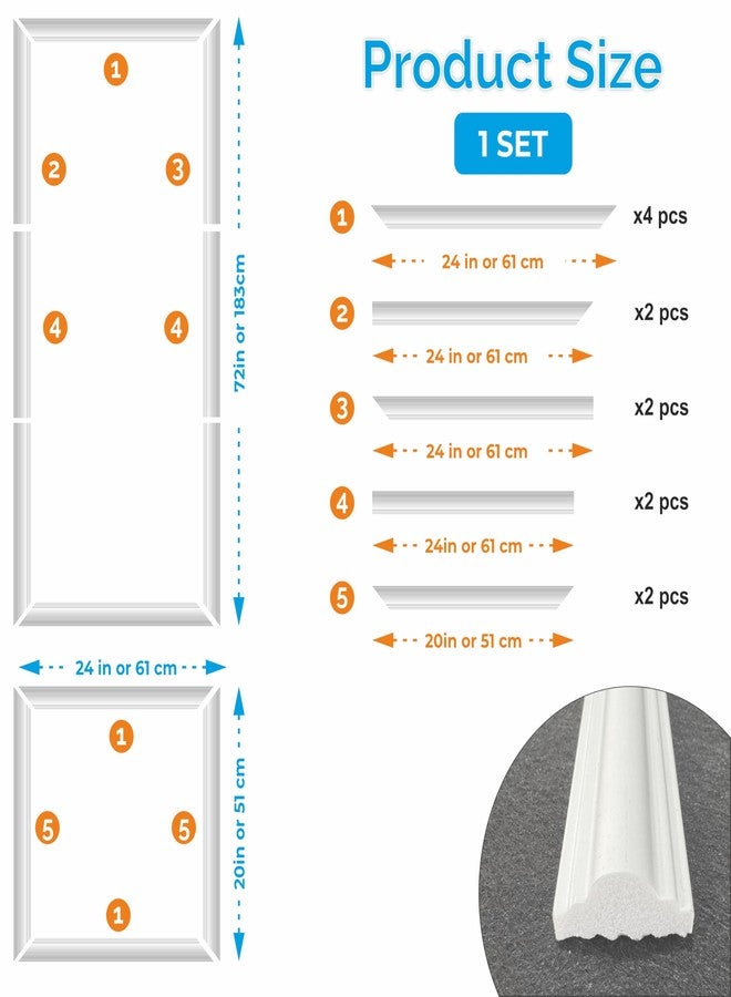 birdeco Ready to Assemble Wall molding kit Pieces, All Edges precut, Factory Primed Wall molding Pieces to Make 1 Upper 1 Bottom Frames P-18 - Image 2