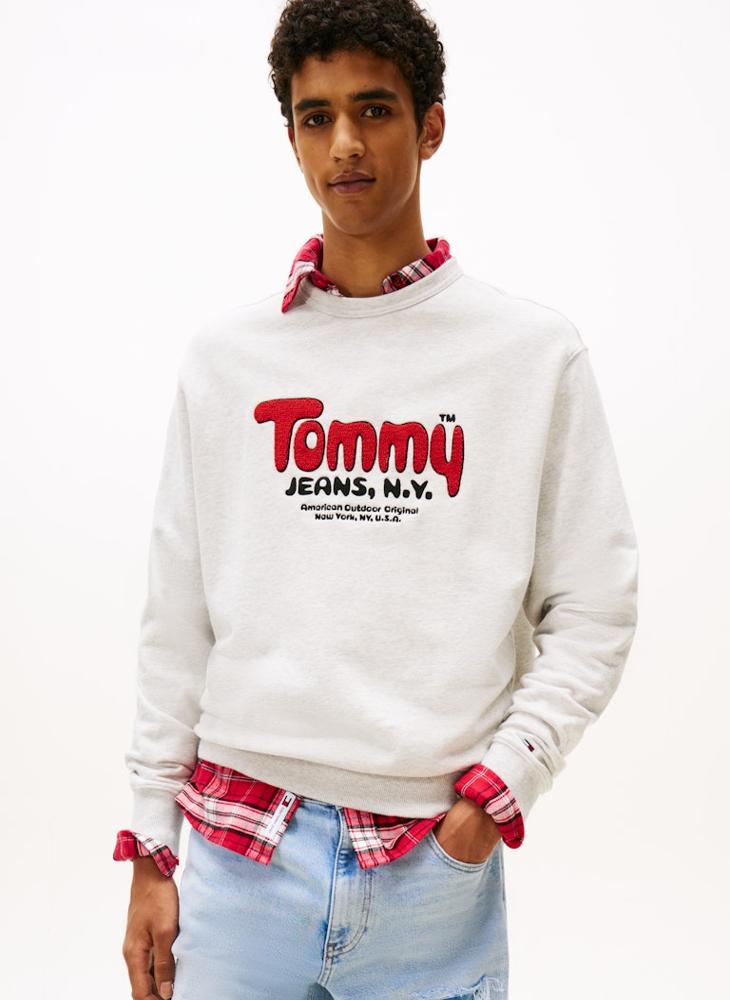 TOMMY JEANS Bouclé Logo Relaxed Sweatshirt - Image 1