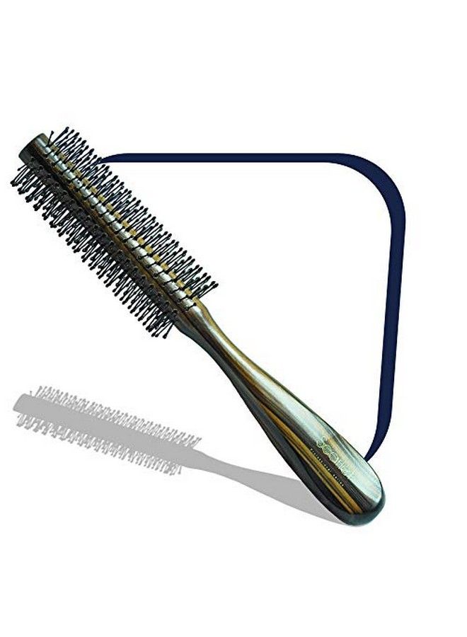 Scarlet Line Professional Maple Wood Flexible Ball Tip Nylon Bristles Round Hair Brush with Curved Joint Less Wooden Handle for Men n Women_Brown - Image 1