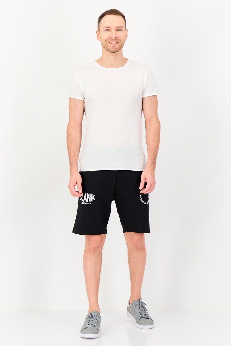 Blank Essentials Men Brand Logo Basic Shorts, Black - Image 4
