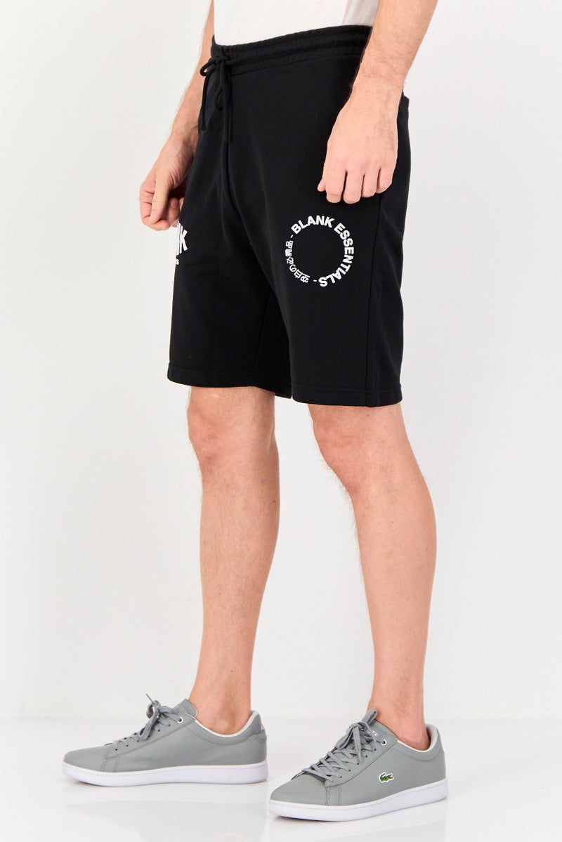 Blank Essentials Men Brand Logo Basic Shorts, Black - Image 2