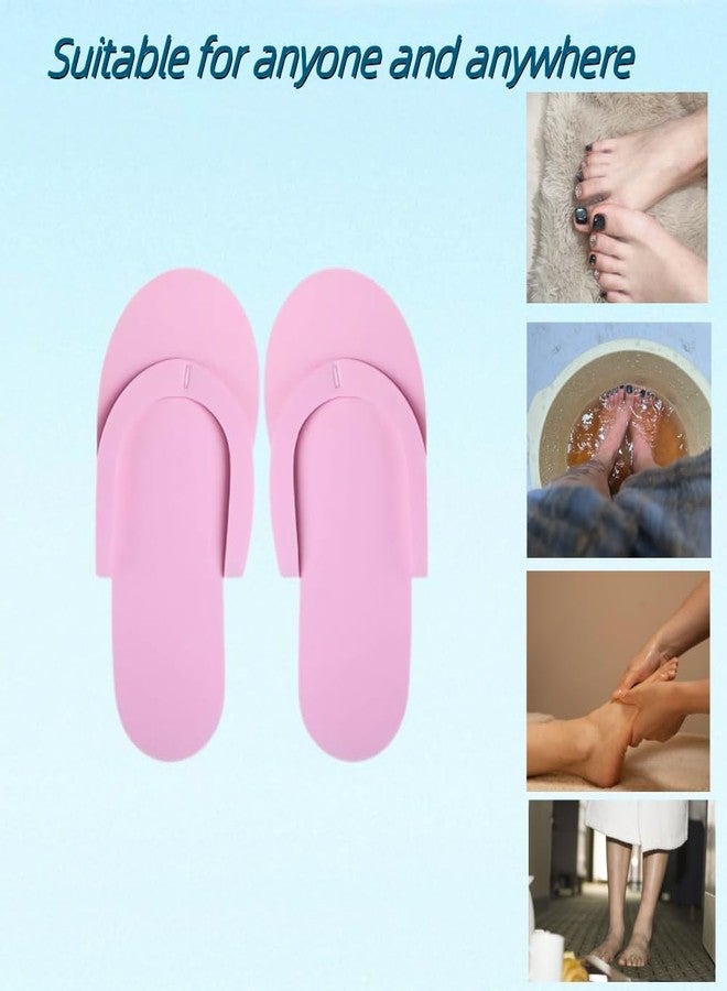 Khakho Pedicure Slippers Disposable Flip Flops for Pedicures 12 Pair Pink Pedicure Flip Flops for Women Salon Spa Beach Party Guests - Image 4