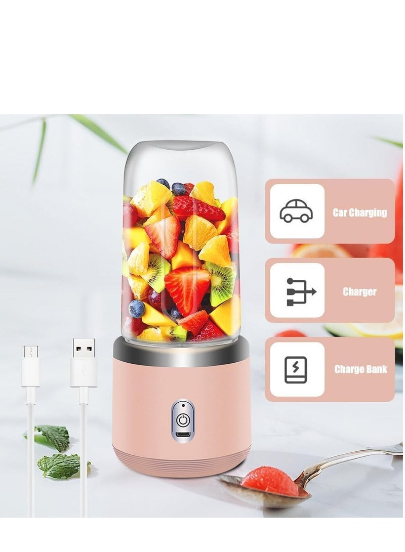 Portable Blender, Blender Juicer Juice Cup Fruit Blender Portable Fruit Cup, USB Rechargeable Personal Size Juice Cup, Personal Blender for Smoothies and Smoothies, 400ml Travel Juice Cup - Image 2