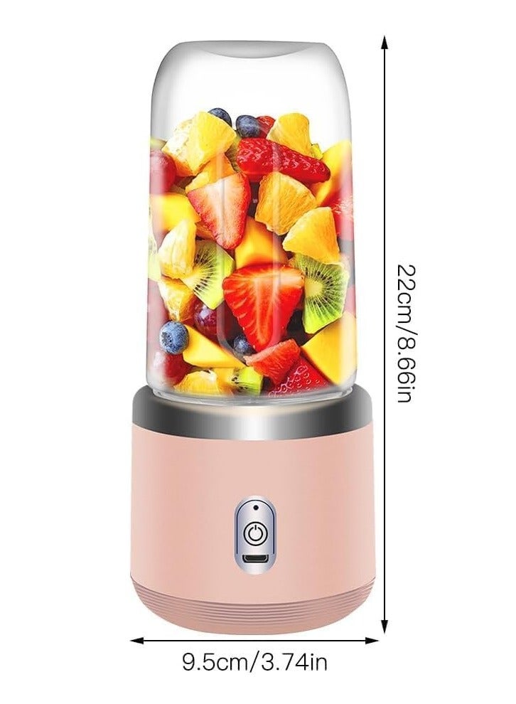 Portable Blender, Blender Juicer Juice Cup Fruit Blender Portable Fruit Cup, USB Rechargeable Personal Size Juice Cup, Personal Blender for Smoothies and Smoothies, 400ml Travel Juice Cup - Image 3