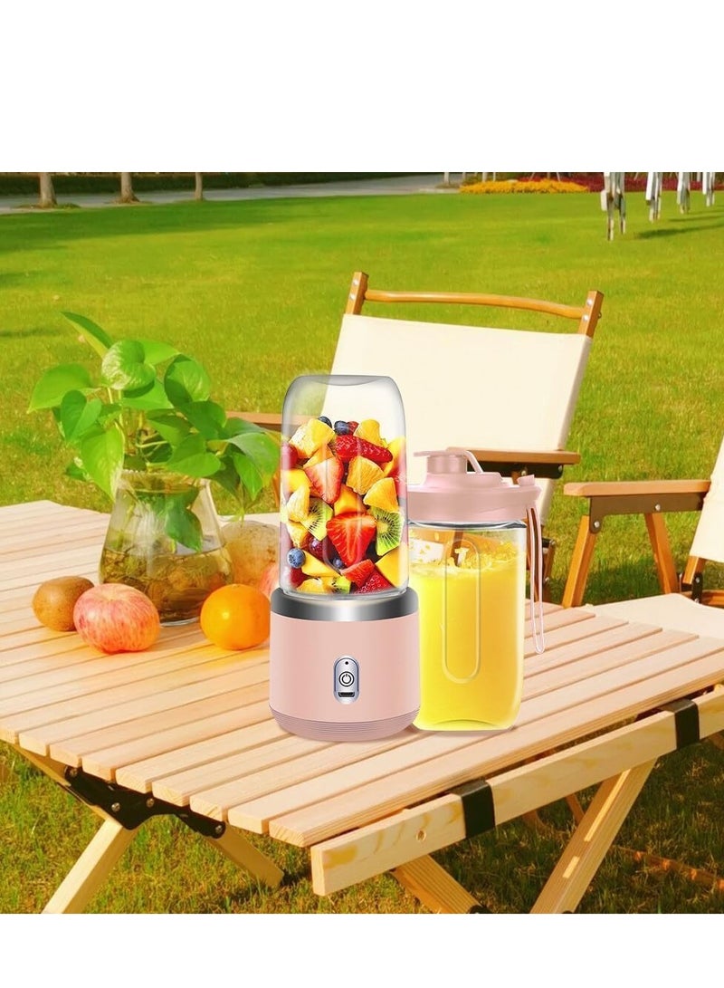 Portable Blender, Blender Juicer Juice Cup Fruit Blender Portable Fruit Cup, USB Rechargeable Personal Size Juice Cup, Personal Blender for Smoothies and Smoothies, 400ml Travel Juice Cup - Image 4