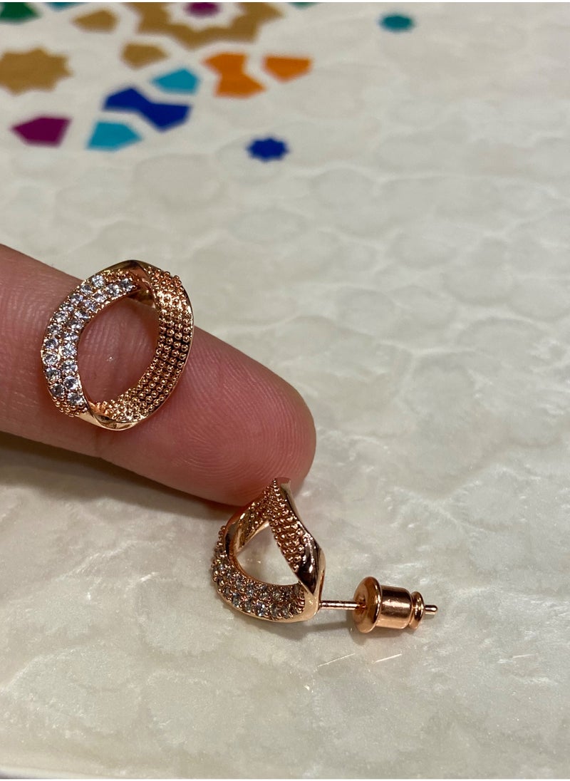 Blueline - Rose gold cubic zircon earring - Image 1