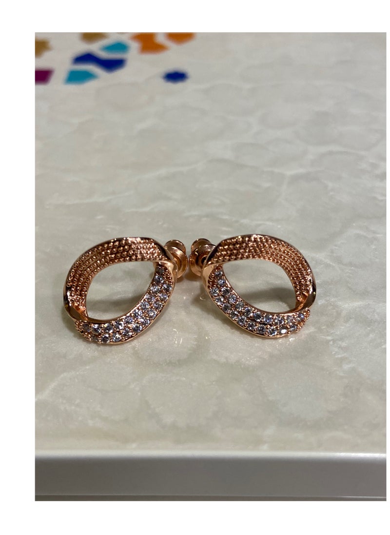 Blueline - Rose gold cubic zircon earring - Image 1
