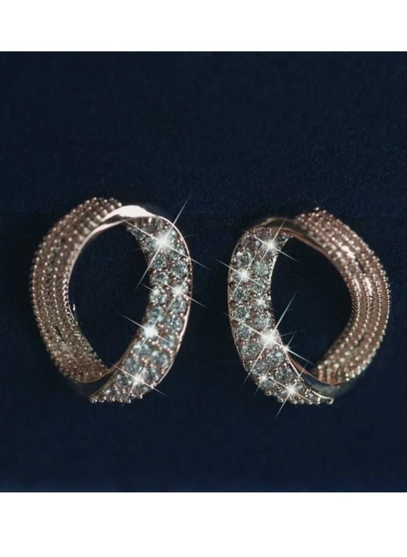 Blueline - Rose gold cubic zircon earring - Image 1