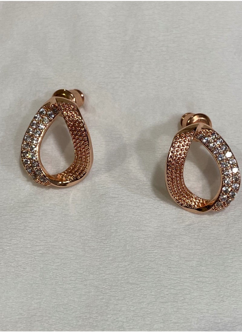 Blueline - Rose gold cubic zircon earring - Image 1