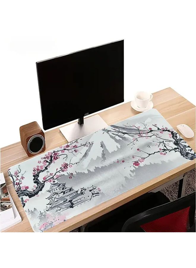Japanese Cherry Blossom XL Gaming Mouse Pad 31 5x11 81 Inch Non Slip Rubber Base Office Desk Mat - Image 1