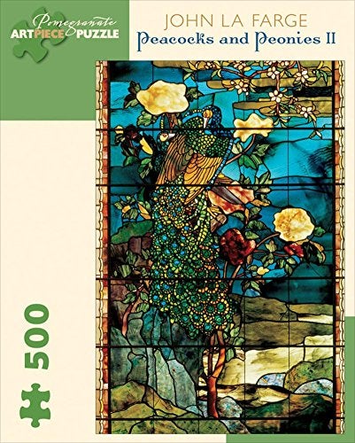 Pomegranate LafargePeacocks Peonies 500 Piece Puzzle Jigsaw Puzzle 9 x 11in - Image 1