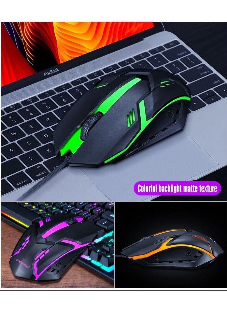 Forev - RGB Gaming Keyboard Mouse Set, Mechanical Keyboard Feel Keyboard,104 Keys Transparent Keycap Keyboard with Mouse, for Gaming Office - Image 1