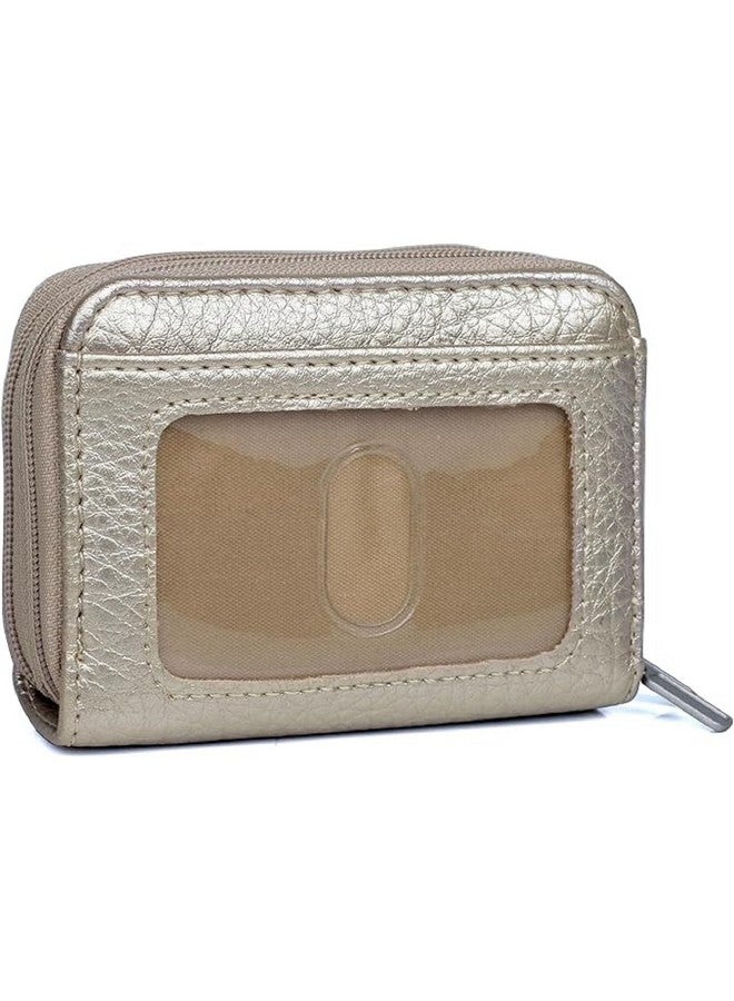 Buxton Womens Rfid Accordion Double Zippered Wizard Credit Card Id Holder Travel Wallet (Gold) - Image 3