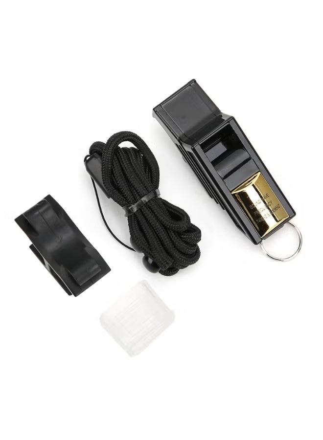 Seayoo Professional-grade referee whistle, sports whistle, basketball training whistle, camping/survival/emergency whistle, coach's whistle for basketball, soccer, and volleyball — Black and Gold - Image 2