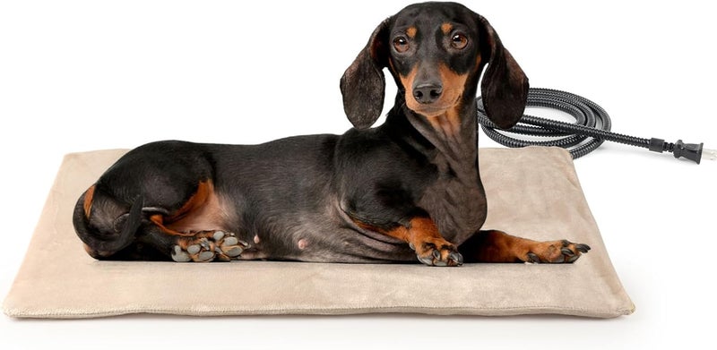 NICREW Pet Heating Pad for Dogs and Cats, Heated Dog Bed with Steel-Wrapped Cord and Soft Fleece Cover, 27.5 x 15.7 Inches, 50 Watts - Image 1