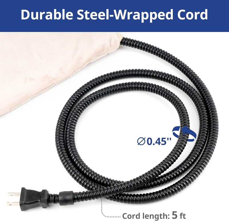 NICREW Pet Heating Pad for Dogs and Cats, Heated Dog Bed with Steel-Wrapped Cord and Soft Fleece Cover, 27.5 x 15.7 Inches, 50 Watts - Image 5