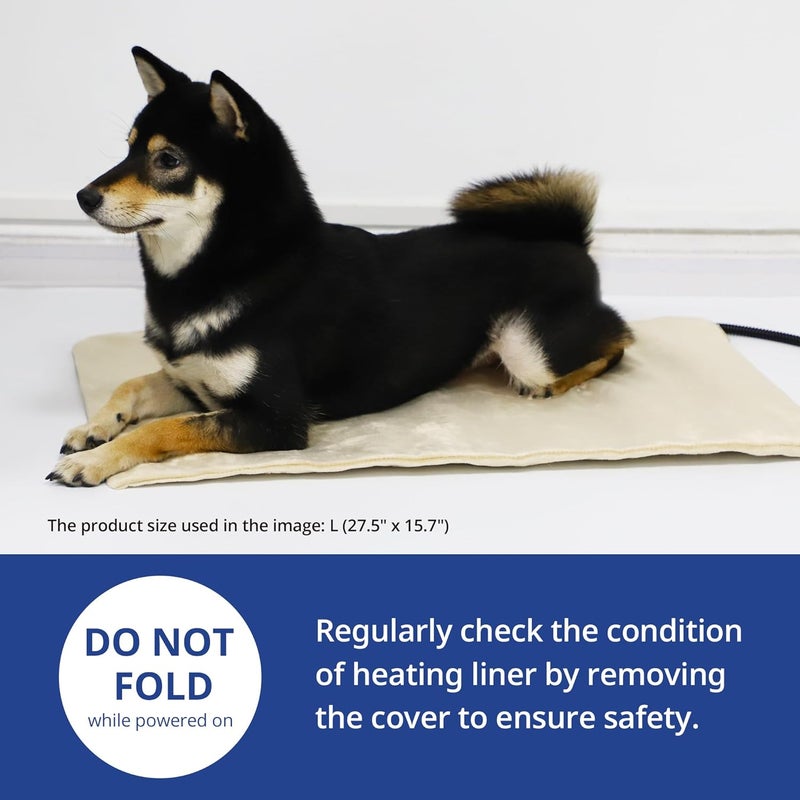 NICREW Pet Heating Pad for Dogs and Cats, Heated Dog Bed with Steel-Wrapped Cord and Soft Fleece Cover, 27.5 x 15.7 Inches, 50 Watts - Image 2