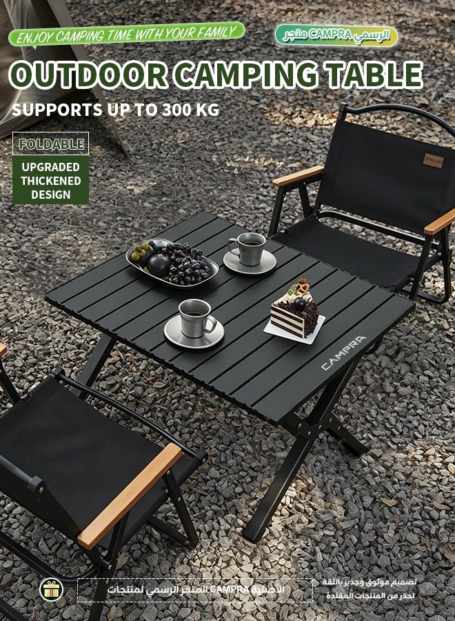 CAMPRA Camping Table With Storage Bag, Thickened Carbon Steel, High Load-Bearing Capacity, Foldable Travel Table And Picnic Table, Suitable For Multiple Scenarios, 60×60×45 cm - Image 1