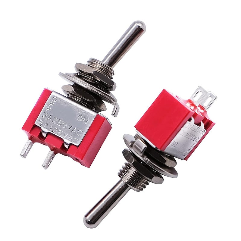 mxuteuk 8pcs Mini Miniature Toggle Switch 2 Terminal 2 Position SPST Car Dash Dashboard ON/OFF 6A 125V 3A 250V,MTS-101 - Image 5