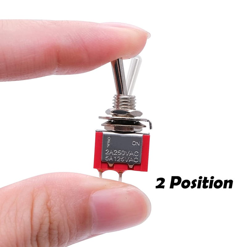 mxuteuk 8pcs Mini Miniature Toggle Switch 2 Terminal 2 Position SPST Car Dash Dashboard ON/OFF 6A 125V 3A 250V,MTS-101 - Image 3