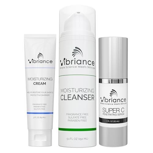 Vibriance Bundle Skincare Set  Super C Serum Moisturizing Cleanser and Face Cream  Complete Kit for Radiant Beauty