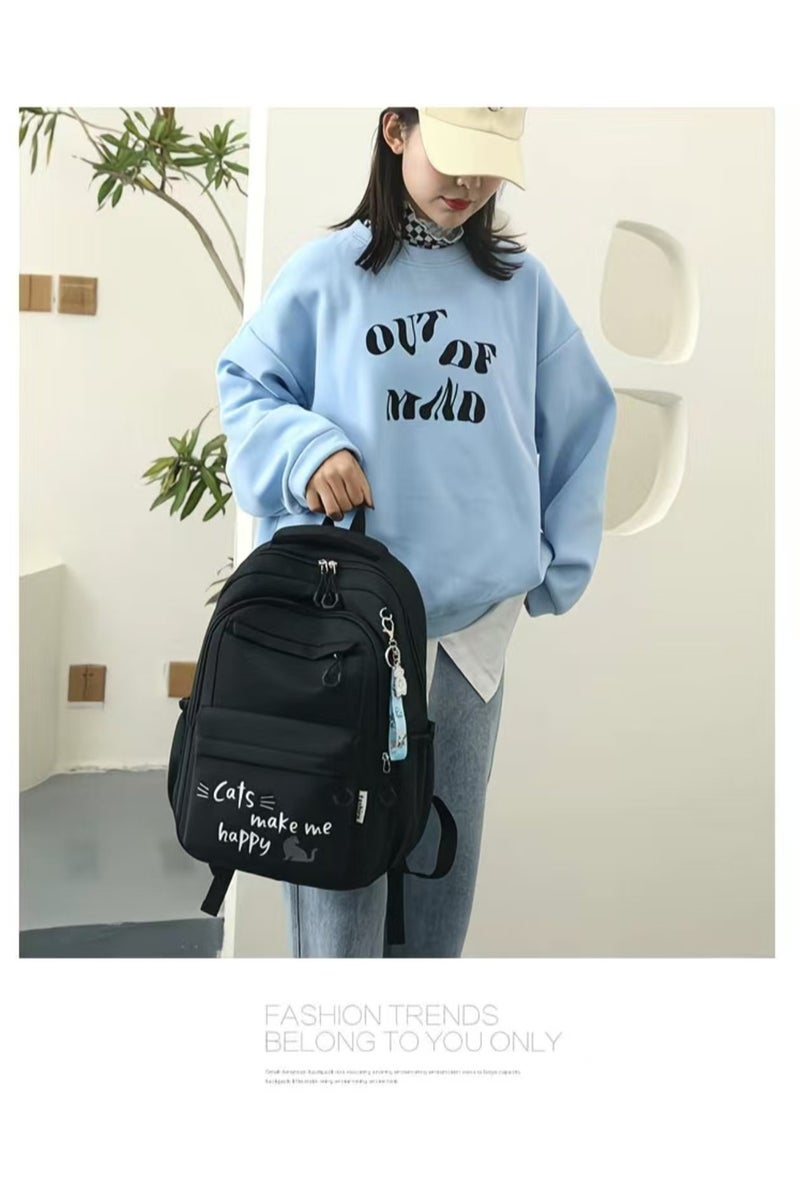 NICE New campus backpack, suitable for both men and women, waterproof backpack, student backpack, lightweight travel backpack, leisure day bag - Image 3