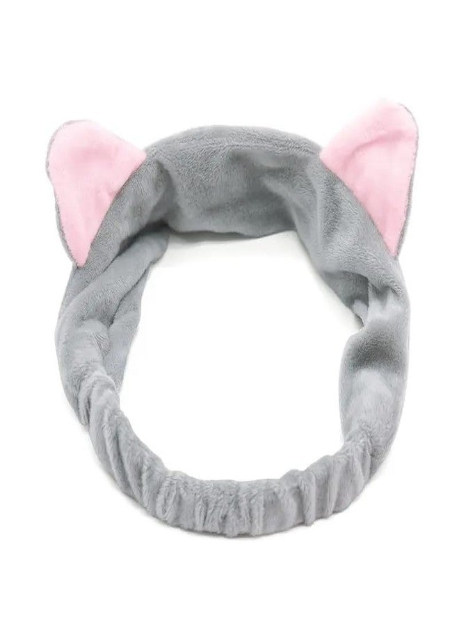 HUNCHA Cat Ears Spa Headband for Washing Face, Girls Makeup Hair Band, Microfiber Women Headbands, Elastic Headband to Skincare, Gifts for Teen Girls, Sleepover Party Supplies, Random Color, Pack of 1 - Image 4