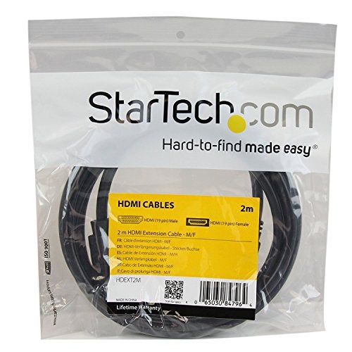 StarTech.com 2m HDMI Extension Cable - Ultra HD 4k x 2k HDMI Cable M/F - 2m HDMI Extension - HDMI Male Female Cable - HDMI Extension cord (HDEXT2M),Black - Image 2