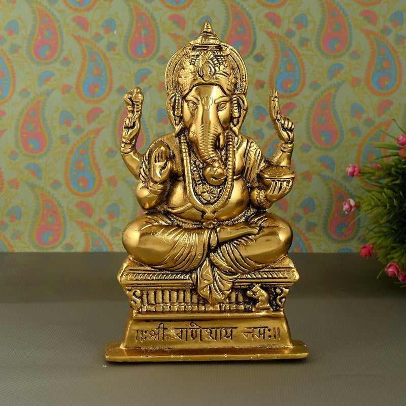 Great Art Metal Hindu God GaneshaGanpati or Chair Idol Sculpture Medium