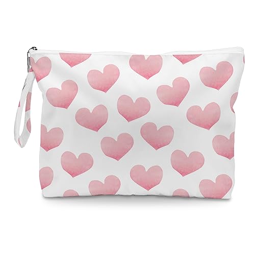 Fokongna Love Heart Wet Dry Bag Beach Diaper Toiletry Waterproof Large Capacity for Women Girls Mom Sister Friends Heart Romantic Gifts - Image 1