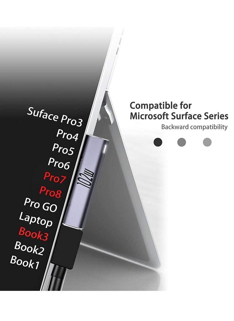 SYOSI - Microsoft Surface Connect to Type-C Female Adapter 120W PD 15V-3A/6.8A USB Type-C Power Charger Cable Connector Compatible for Microsoft Surface Pro Series, Surface Book Series Surface Laptop Series - Image 1