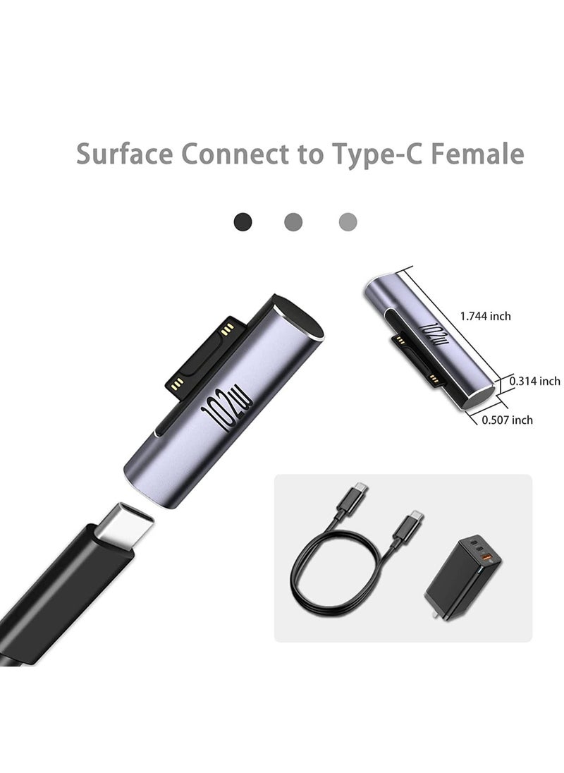 SYOSI - Microsoft Surface Connect to Type-C Female Adapter 120W PD 15V-3A/6.8A USB Type-C Power Charger Cable Connector Compatible for Microsoft Surface Pro Series, Surface Book Series Surface Laptop Series - Image 1