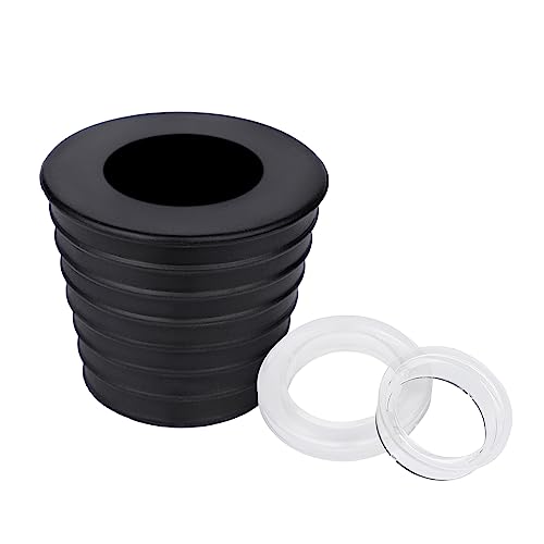 SAVITA SAVITA Patio Table Umbrella Hole Ring, Silicone Black Table Umbrella Hole Plug Cone with Transparent Umbrella Hole Ring  - Image 2