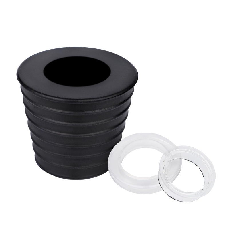 SAVITA SAVITA Patio Table Umbrella Hole Ring, Silicone Black Table Umbrella Hole Plug Cone with Transparent Umbrella Hole Ring  - Image 1