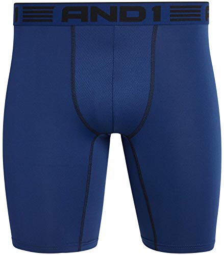 AND1 Mens Boxer Briefs - 6 Pack Platinum Performance Long Leg Boxer Briefs with Pouch - Boxers for Men, 9" Inseam (S-3XL), Size Medium, Black/Blue/Charcoal/Red - Image 3