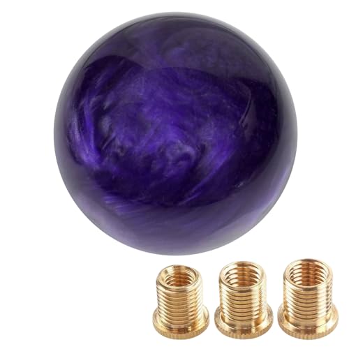 WENJTP Marble Style Round Ball Shift Knob Universal Fit for 5 6 Speed ManualAutomatic Vehicles with 3 Adapters HTRACING Purple - Image 1