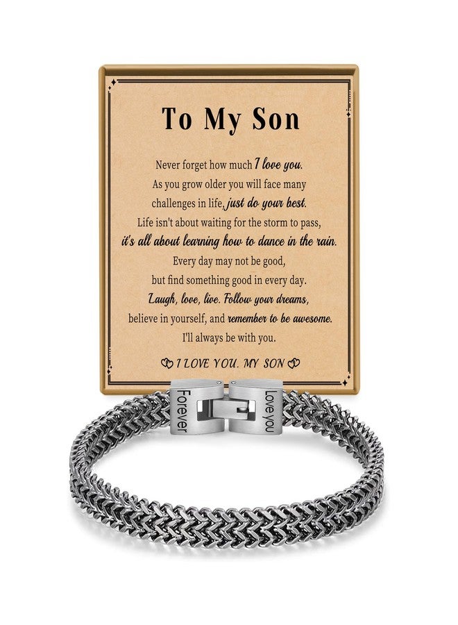 HiStock Stocking Stuffers for Teens, Son Gifts To My Son Bracelet from Mom Link Chain Bracelet Birthday Christmas Gifts for Him - Image 1