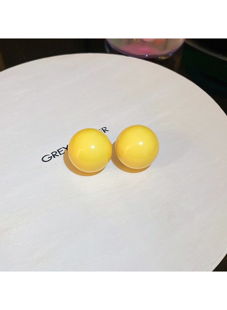 Yellow Round Personalised Earrings 
