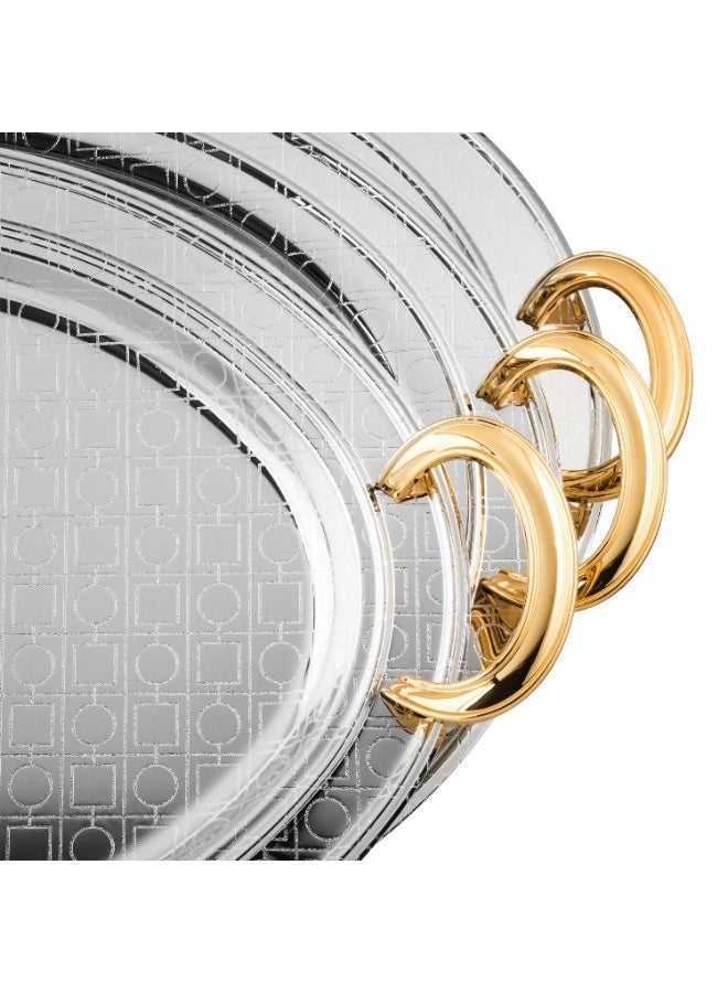 Alsaif ✨ Al Saif Luxury Metal Trays ✨ 3 Multi-Size Trays for Elegant & Versatile Use 🤍 - Image 4