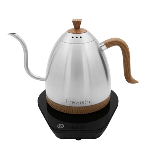 Brewista Artisan Electric Gooseneck Kettle, Water Boiler with LCD Panel, Precise Temperature Control, Fast Boiling and Keep Warm Settings for Pour-Over Coffee & Tea, Café, 1 Liter (Stainless Steel) - Image 1
