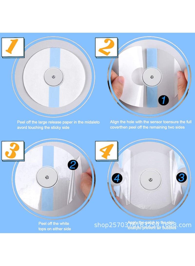 Sensor fixation patch (10 pieces), round, transparent and invisible, no adhesive marks, will not irritate the skin  - Image 3