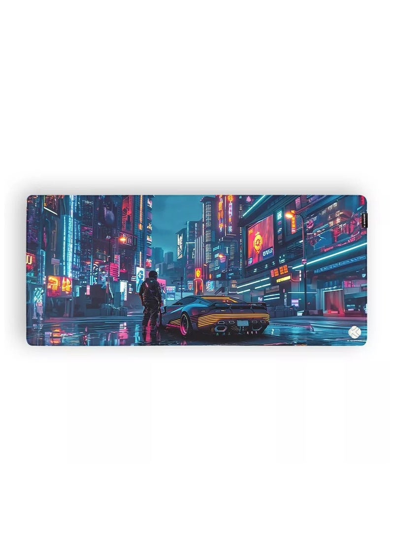 k Gaming Gaming Mousepad Glide Cyber City XXL 900 x400 x3 MM Waterproof with Anti Slip Rubber Base 