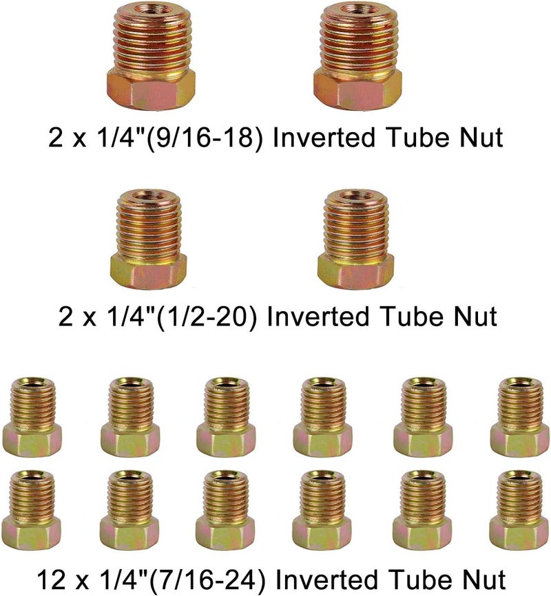 MuHize 1/4 Brake Line - Upgraded 25 Ft. Brake Line Kit(2026 New), 1/4 Flexible Copper Coated Brake Line Tube Roll(Includes 16 Inverted Flare Fittings) - Image 2