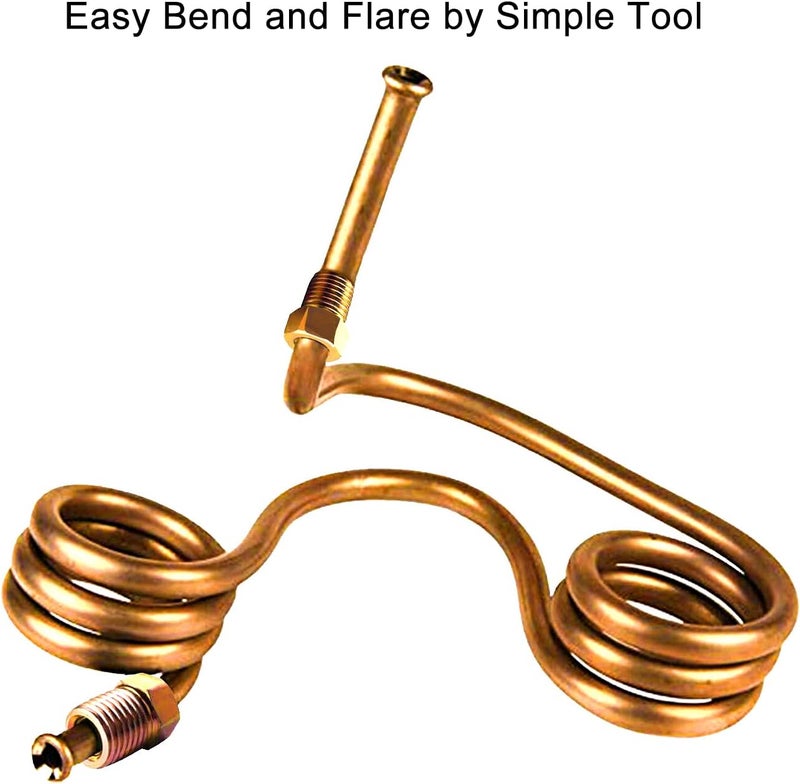 MuHize 1/4 Brake Line - Upgraded 25 Ft. Brake Line Kit(2026 New), 1/4 Flexible Copper Coated Brake Line Tube Roll(Includes 16 Inverted Flare Fittings) - Image 3