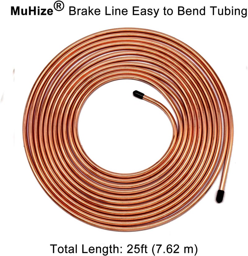 MuHize 1/4 Brake Line - Upgraded 25 Ft. Brake Line Kit(2026 New), 1/4 Flexible Copper Coated Brake Line Tube Roll(Includes 16 Inverted Flare Fittings) - Image 5